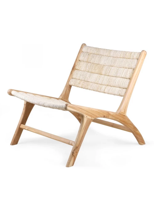Abaca/Teak Lounge Chair - Natural 1 Abaca/Teak Lounge Chair - Natural