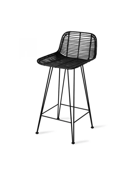 Rattan Bar Stool - Black 1 Rattan Bar Stool - Black