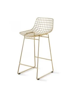 Wire Bar Stool - Brass