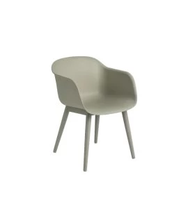 Muuto Fiber Armchair | Dusty Green/wood Base