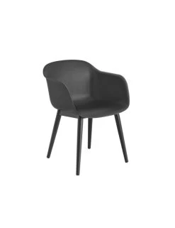 Muuto Fiber Armchair | Black/wood Base