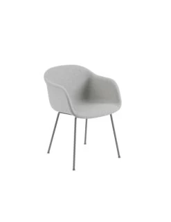 Muuto Armchair Fiber Tube Base | Wooly Grey/metal Base