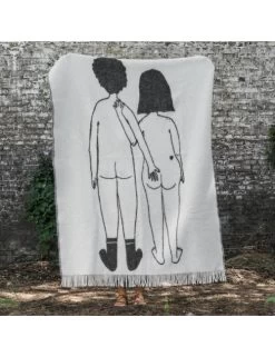 Wool Plaid 130x170 Cm | Naked Couple Back