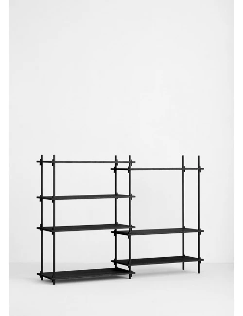 Moebe Shelving System - Medium, Double, Black 1 Moebe Shelving System - Medium, Double, Black