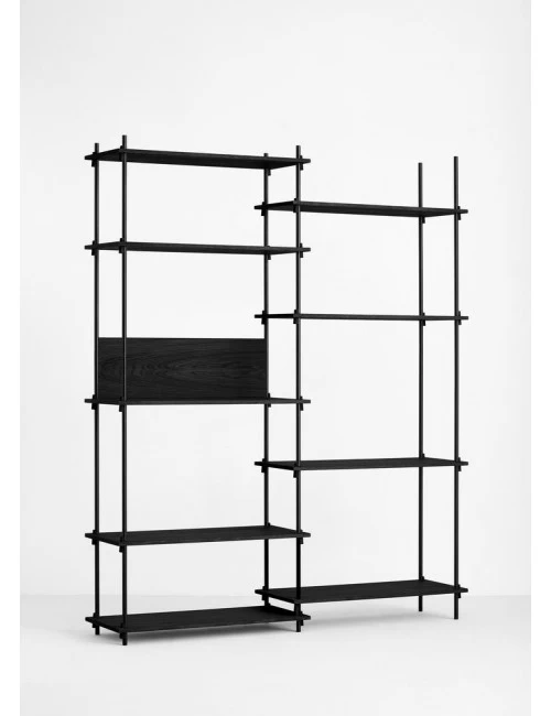 Moebe Shelving System - Tall, Double, Black 1 Moebe Shelving System - Tall, Double, Black