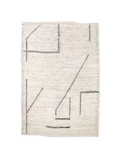 Rug Hand Woven Cotton Rug (200x300) | Cream/charcoal