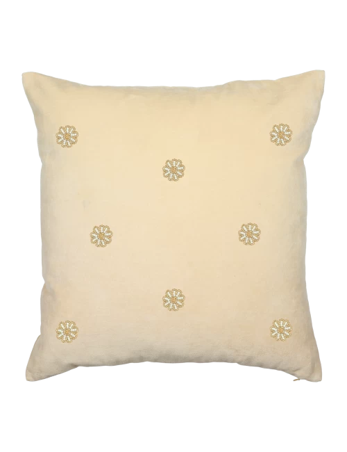 Velvet Cushion | Daisies/sand 1 Velvet Cushion | Daisies/sand