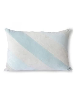 Striped Velvet Cushion | Ice Blue