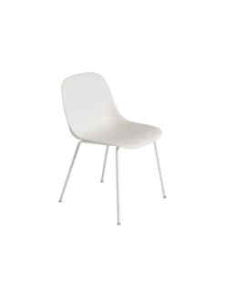 Muuto Fiber Side Chair Tube | Natural White/metal Base