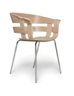 Design House Stockholm Wick Tube Stool - Oak/chrome