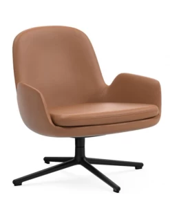 Normann Copenhagen Era Lounge Chair Low Swivel - Leather